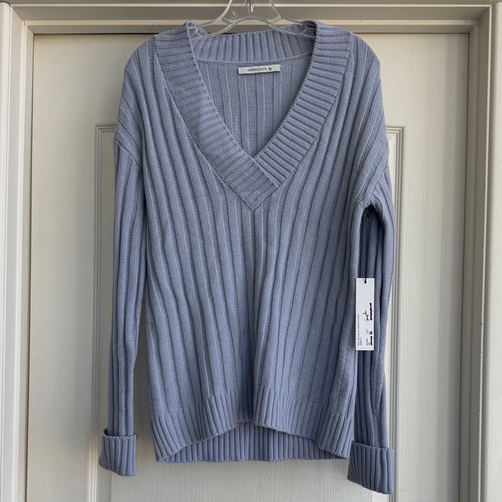 V-Neck Ribbed Sweater